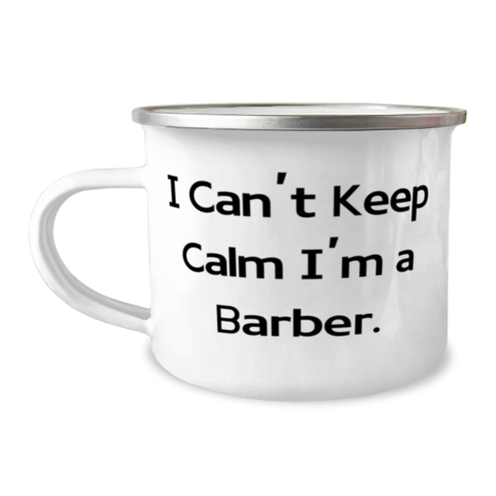 Artist Unknown Appreciation Barber 12oz Camper Mug, I Can't Keep Calm I'm a Barber, Perfect For Coworkers From Boss, Barber tools, Barber supplies, Barber kits, Barber products