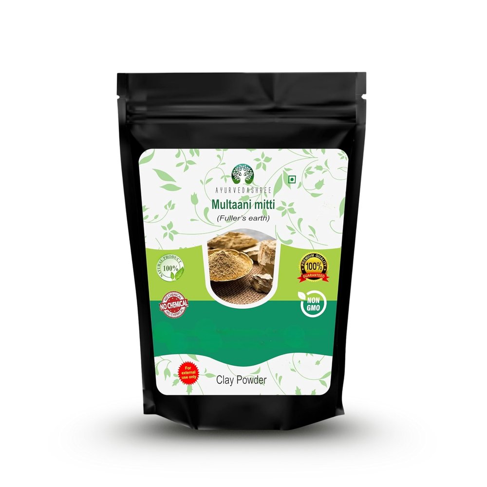 AYURVEDASHREE Pure Fuller's Earth Clay (Multani Mitti) Bentonite Clay 100 Gm | Fuller's Earth Powder | Multani Mud Mitti | Indian Healing Clay | No Added Fragrance | Natural Face Pack
