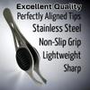 1 ALAZCO Professional Comfort Hold Soft Grip Non-Slip Stainless Steel Slanted Tip Eyebrow Tweezers Facial Hair Removal Ingrown Brows Slant Tweezer Women Men view 3