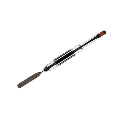 Beavorty Dual-ended Nail Brush Tool with Flat and Brush Tips for Uv Gel Nail Extension for Art and Manicure Convenient Pen Design with Protective Caps