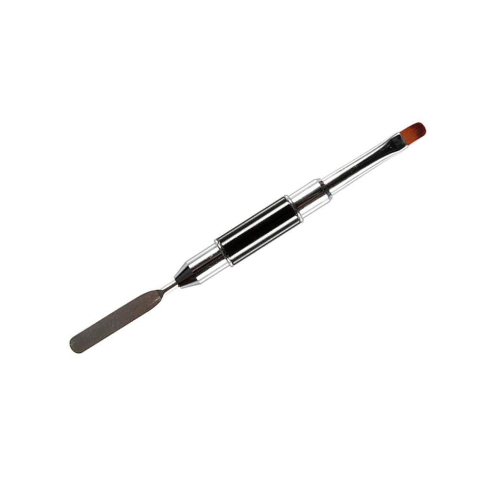 Beavorty Dual-ended Nail Brush Tool with Flat and Brush Tips for Uv Gel Nail Extension for Art and Manicure Convenient Pen Design with Protective Caps