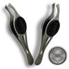 2 ALAZCO Professional Comfort Hold Soft Grip Non-Slip Stainless Steel Slanted Tip Eyebrow Tweezers Facial Hair Removal Ingrown Brows Slant Tweezer Women Men view 1