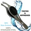 2 ALAZCO Professional Comfort Hold Soft Grip Non-Slip Stainless Steel Slanted Tip Eyebrow Tweezers Facial Hair Removal Ingrown Brows Slant Tweezer Women Men view 2