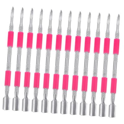 12 Pcs Double-headed Steel Push Cuticle Pusher for Nail Stainless Steel Cuticle Pusher Nail Cleaner Tool Pedicure Tools Cuticle Cleaning Pusher Cuticle Trimmer