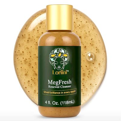 Loriini MegFresh Facial Cleanser | Made in USA | Exfoliating Face Scrubber With Aloe, Papaya, Natural Fruit Extracts | Face Wash for Acne & All Skin Types | Revitalizing Skin Care for Women  4oz