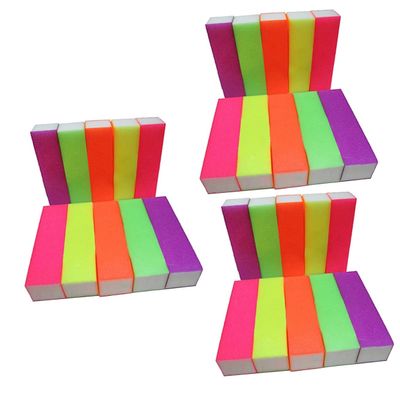 Beavorty 30pcs Sponge Nail Buffers Multi-Sided Buffing Blocks for Manicure Pedicure Care Nail File Random Colors for Finger Toe