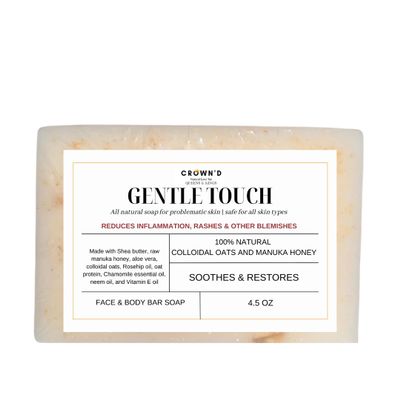 CROWN'D | Oats & Manuka Honey Bar Soap for Face & Body | Made with Natural and Organic Ingredients. Gentle Soap  For All Skin Types  Made in USA 4.5oz Bar