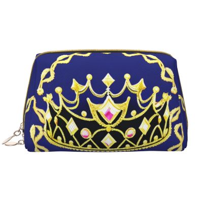 STejar Fantasy Tiara Leather Portable Large Makeup Bag, PVC Leather, Zipper Closure,Toiletry Bag Travel Bag, Travel Storage Bag, White, One Size