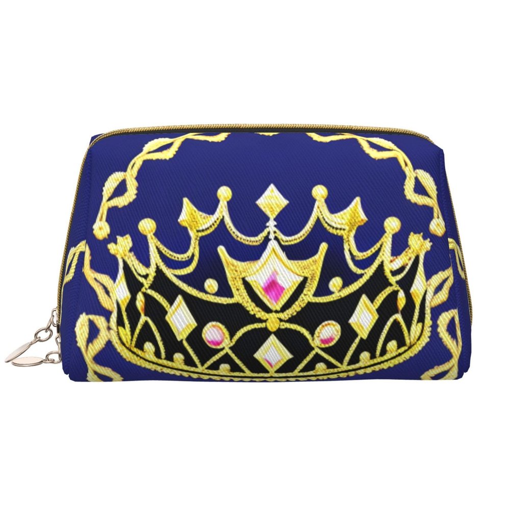 STejar Fantasy Tiara Leather Portable Large Makeup Bag, PVC Leather, Zipper Closure,Toiletry Bag Travel Bag, Travel Storage Bag, White, One Size