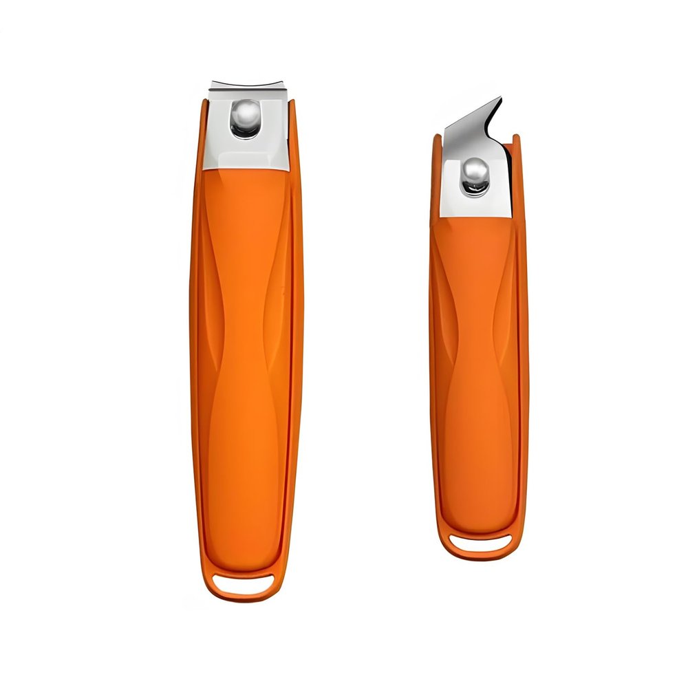 2 Nail Clippers, Flat and Beveled, Stylish Appearance, Sharp Edge, Suitable for Ingrown Nails/Thick Nails