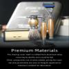 FREED Customized gifts Engraving Luxury Men's 5-Blade Razor set, Aluminum Alloy Material incloud 4 Blades,razor stand,razor brush,It's the best gift for men (Gold) view 3