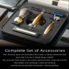 FREED Customized gifts Engraving Luxury Men's 5-Blade Razor set, Aluminum Alloy Material incloud 4 Blades,razor stand,razor brush,It's the best gift for men (Gold) view 4