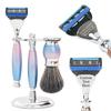FREED Customized gifts Engraving Luxury Men's 5-Blade Razor set, Aluminum Alloy Material incloud 4 Blades,razor stand,razor brush,It's the best gift for men (Unicorn) view 1