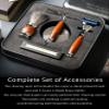 FREED Customized gifts Engraving Luxury Men's 5-Blade Razor set, Aluminum Alloy Material incloud 4 Blades,razor stand,razor brush,It's the best gift for men (Nut Brown) view 4