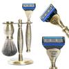 FREED Customized gifts Engraving Luxury Men's 5-Blade Razor set, Aluminum Alloy Material incloud 4 Blades,razor stand,razor brush,It's the best gift for men (Bronze) view 1