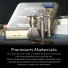 FREED Customized gifts Engraving Luxury Men's 5-Blade Razor set, Aluminum Alloy Material incloud 4 Blades,razor stand,razor brush,It's the best gift for men (Bronze) view 3