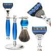 FREED Customized gifts Engraving Luxury Men's 5-Blade Razor set, Aluminum Alloy Material incloud 4 Blades,razor stand,razor brush,It's the best gift for men view 1