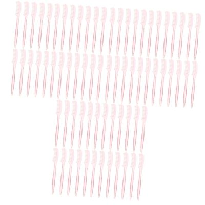 FOMIYES 300pcs Eyelash Comb Makeup Brush Combination Single-sided Eyelash Brush for Mascara Eyebrows Repair Smooth Edges Random Color