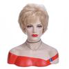 Women's Short Blonde Curly Wig Side Bangs Synthetic Wig Women's Daily Party Use view 2