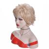 Women's Short Blonde Curly Wig Side Bangs Synthetic Wig Women's Daily Party Use view 4