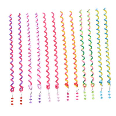 12Pcs Rainbow Hair Braider Clips for Girls, Polymer Clay Soft Curl Rollers