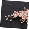Beatifufu Metal Leaf Flower Beads Rhinestone Inlaid Bridal Hair Comb Wedding Side Comb Accessory Elegant and Simple Design Ideal for Parties and Events view 2
