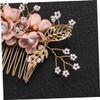 Beatifufu Metal Leaf Flower Beads Rhinestone Inlaid Bridal Hair Comb Wedding Side Comb Accessory Elegant and Simple Design Ideal for Parties and Events view 4