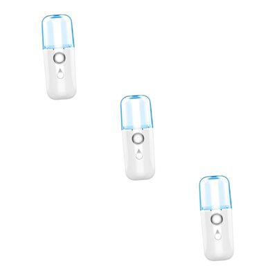 Beavorty 3pcs Mini Handheld Face Humidifier Warm Mist Nano Spray Beauty Tool Portable USB Rechargeable for Women Random Style