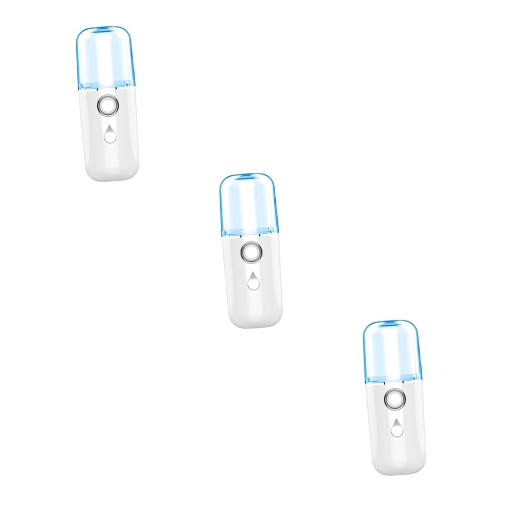 Beavorty 3pcs Mini Handheld Face Humidifier Warm Mist Nano Spray Beauty Tool Portable USB Rechargeable for Women Random Style