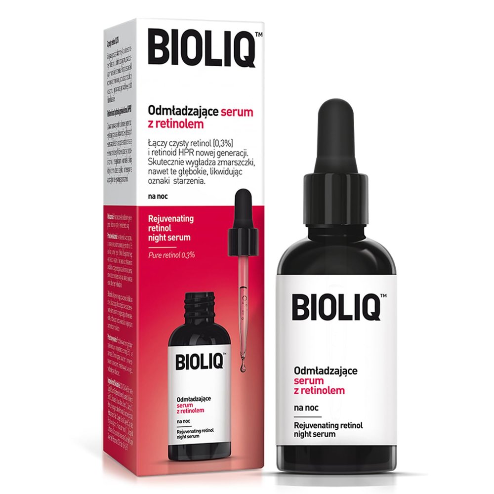 Bioliq - Pro Rejuvenating Night Serum with Retinol - Advanced Formula for Skin Tightening, Pure Retinol 0.3% and HPR Retinoid Complex - 20 ml