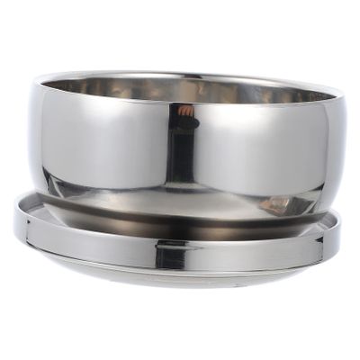 FOMIYES 2pcs Stainless Steel Shaving Bowl Lidded Man Shaving Soap Container Barber Shop Lid Included