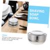 FOMIYES 2pcs Stainless Steel Shaving Bowl Lidded Man Shaving Soap Container Barber Shop Lid Included view 2