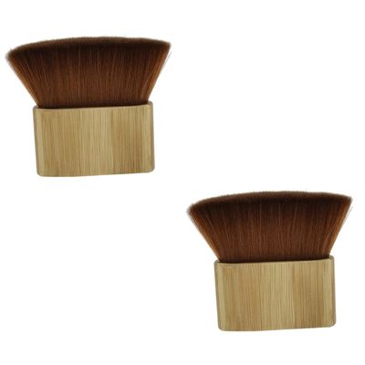 Beavorty 2pcs Large Wooden Base Neck Duster Brush for Hair Salon Cleaning Soft Nylon Hair Removal Brush Convenient and Practical Barber Tool Easy to Clean