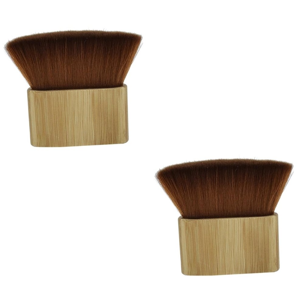 Beavorty 2pcs Large Wooden Base Neck Duster Brush for Hair Salon Cleaning Soft Nylon Hair Removal Brush Convenient and Practical Barber Tool Easy to Clean