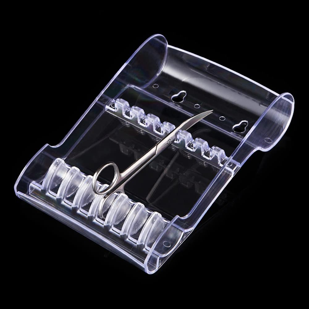 1PC Hair Salon Shear Holder Clear Plastic Salon Scissors Holder Racks Barber Shop Shears Stand Organizer Storage Tray for Hairdressers Available Tool Accessories