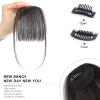 YBYMCAI Clip In Bangs-Real Human Hair Bangs Brown Black Clip On Bangs Hair Extensions Fake Bangs Human Hair Wispy Bangs Hair Clip Fringe With Temples Hairpieces Curved Bangs For Daily Wear view 3