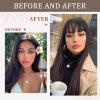 YBYMCAI Clip In Bangs-Real Human Hair Bangs Brown Black Clip On Bangs Hair Extensions Fake Bangs Human Hair Wispy Bangs Hair Clip Fringe With Temples Hairpieces Curved Bangs For Daily Wear view 4
