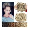 Messy Hair Bun Synthetic Combs Messy Bun Hair Piece Wave Curly Dish Hair Bun Extension Thick Curly Chignon Hairpiece Clip in Scrunchies Ponytail Extension for Women Bun Hair Piece for Women(Silver gre view 1