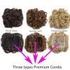 Messy Hair Bun Synthetic Combs Messy Bun Hair Piece Wave Curly Dish Hair Bun Extension Thick Curly Chignon Hairpiece Clip in Scrunchies Ponytail Extension for Women Bun Hair Piece for Women(Silver gre view 3