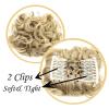 Messy Hair Bun Synthetic Combs Messy Bun Hair Piece Wave Curly Dish Hair Bun Extension Thick Curly Chignon Hairpiece Clip in Scrunchies Ponytail Extension for Women Bun Hair Piece for Women(Silver gre view 4