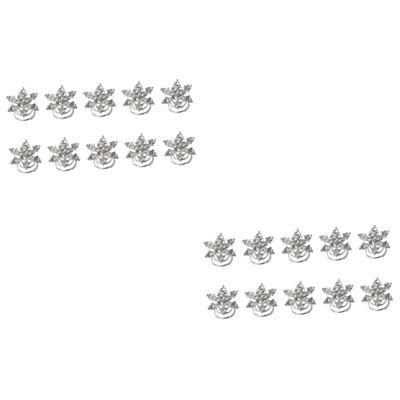 Beavorty 20 pcs barrettes for women women's hair clips women hair accessories snowflake hair swirls snowflake spiral hair snowflake hair pin Crystal Hair Clips Updo Hair Clips set Coil gem