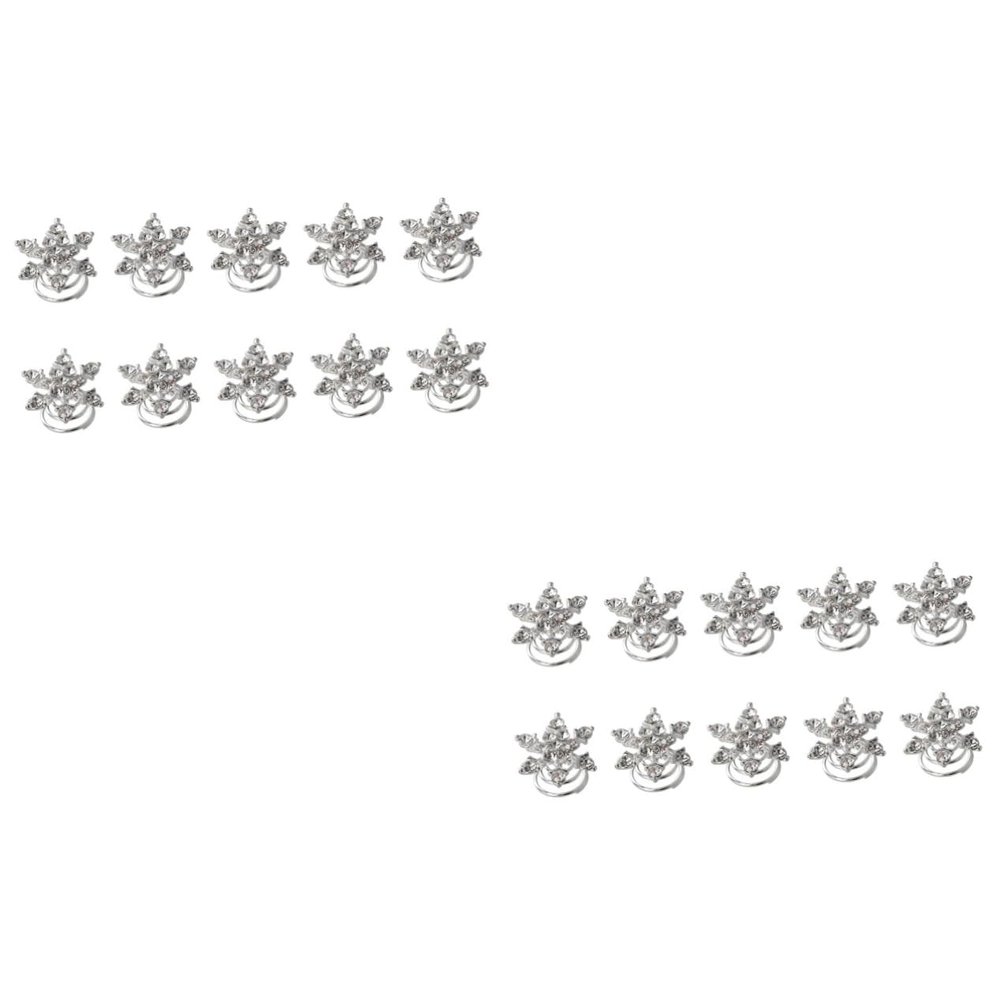 Beavorty 20 pcs barrettes for women women's hair clips women hair accessories snowflake hair swirls snowflake spiral hair snowflake hair pin Crystal Hair Clips Updo Hair Clips set Coil gem