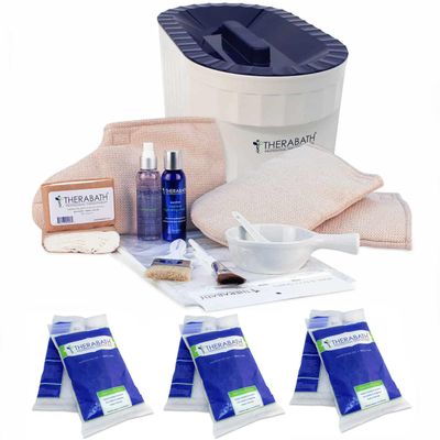 Therabath Professional Paraffin Wax Bath Super Combo Accessory Kit + Hand and Foot Pro ComforKit TB6 by WR Medical - 6lbs Vanilla Cupcake