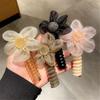 Colorful Telephone Wire Hair Bands, Bowknot/Flower Braided Spiral Phone Cord Ponytail Holders Hair Ties (4pcs 04) view 3