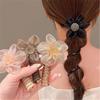 Colorful Telephone Wire Hair Bands, Bowknot/Flower Braided Spiral Phone Cord Ponytail Holders Hair Ties (4pcs 04) view 4