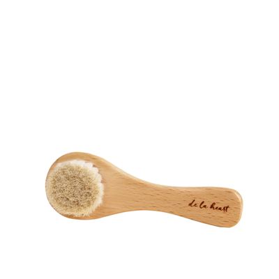 de La Heart Facial Dry Brush | Gentle Exfoliating Face Brush for Smooth & Glowing Skin | Promotes Circulation, Lymphatic Drainage & Skin Renewal | Natural Bristles with Wooden Handle