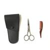 Beavorty 3sets Stainless Steel Eyebrow Trimmer Kit Brow Shaping Scissors for Men Mustache and Beard Trimming Barber Shop Home Use Professional Grooming Tool view 3