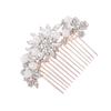 Beavorty Bride Hair Comb Delicate Rose Gold Headwear for Women Elegant Rhinestone Hair Accessories for Weddings Parties Photography Props view 1