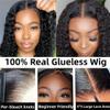 Wjnvfioo Glueless Water Wave Lace Closure Bob Wigs Human Hair Pre Plucked Short Wavy Curls Wigs For Women Brazilian Pre Cut view 3