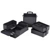 4 in 1 Rolling Makeup Train Case, Aluminum Cosmetic Case Rolling Makeup Case, Large Storage Cosmetic Trolley Makeup Travel Organizer Large Trolley Makeup Travel Case Salon Barber Case Traveling Cart view 2